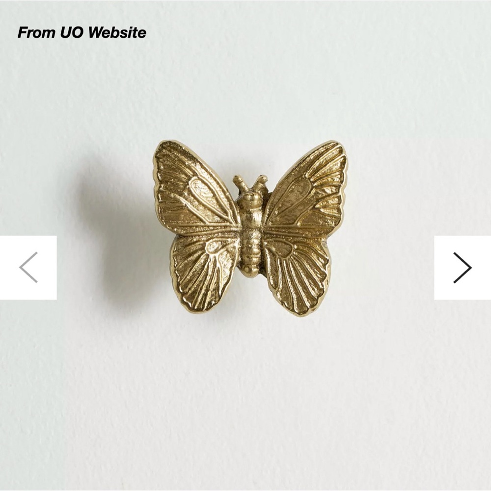 NWT: URBAN OUTFITTERS BUTTERFLY WALL HOOK IN GOLD (O/S) - Picture 2 of 5